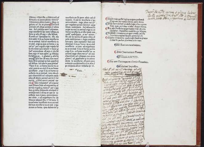 pages from Paolo Veneto's Logica Parva with Augustus de Moragn’s annotations