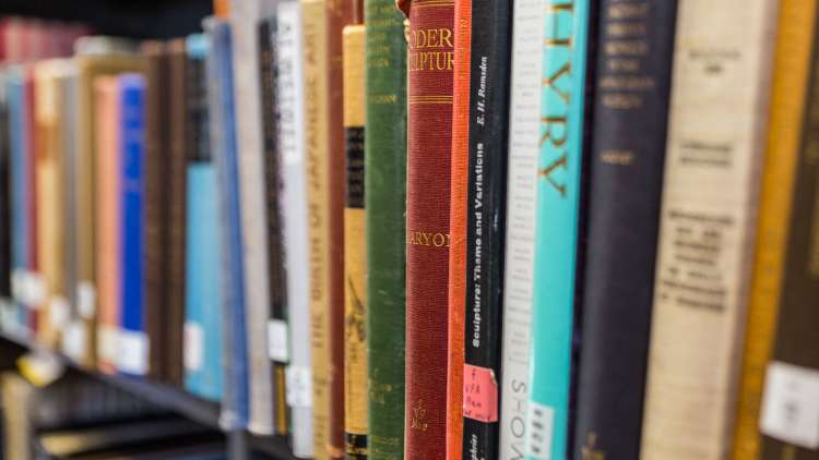 Books on shelf at Senate House Library