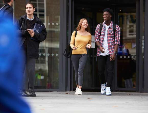 Students leaving London campus